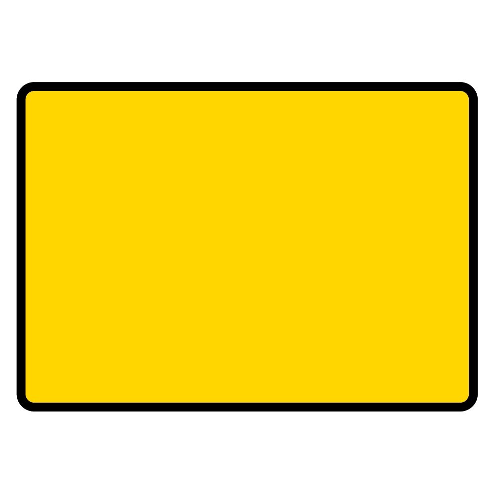 1050 x 750mm Blank Yellow (c/w Black Border) - Black Plastic Sign