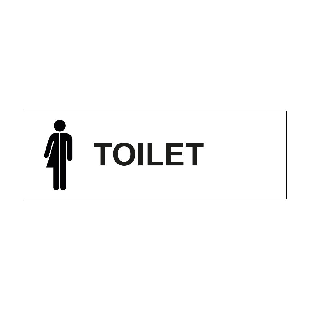 Gender Neutral Toilet Sign - 300mm x 100mm - 1mm PVC