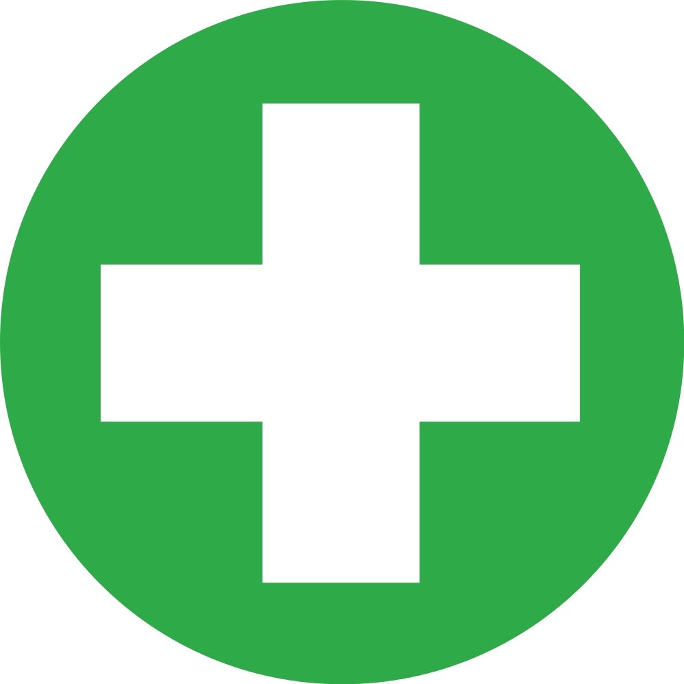 First Aid Safety Helmet Sticker 40mm Diameter - Pack of 10