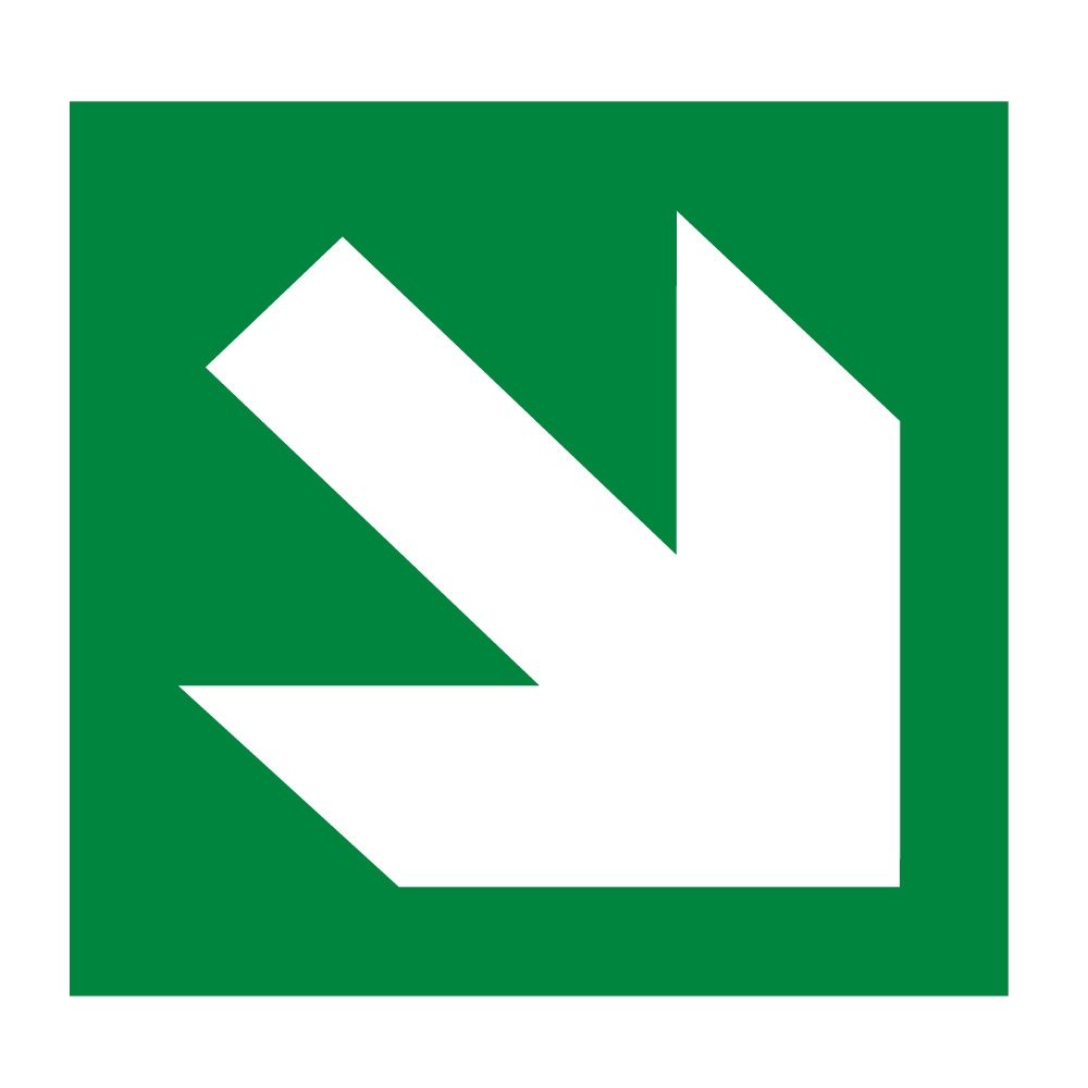 Diagonal Arrow Sign - 150mm x 150mm - 1mm Rigid Plastic