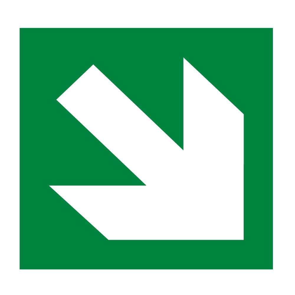 Diagonal Arrow Sign - 200mm x 200mm - 1mm Rigid Plastic