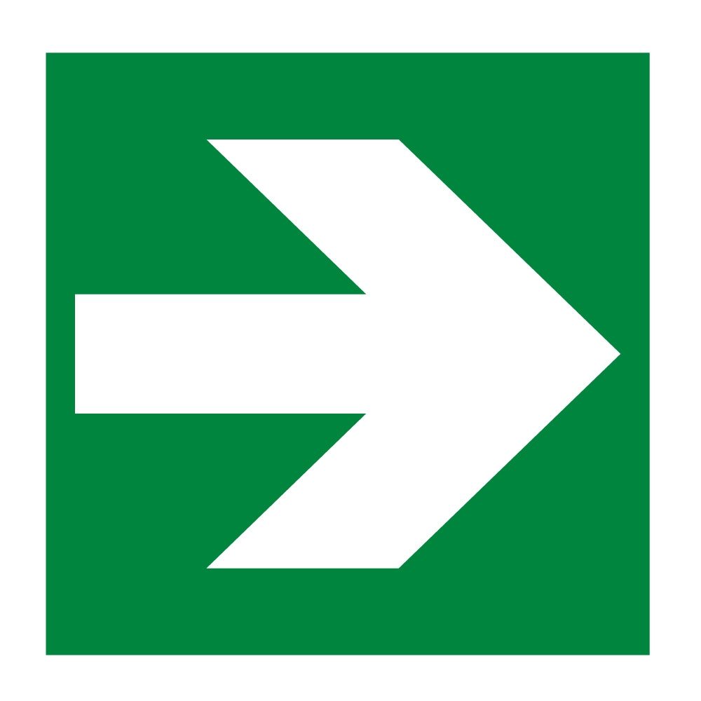Straight Arrow Sign - 150mm x 150mm - 1mm Rigid Plastic