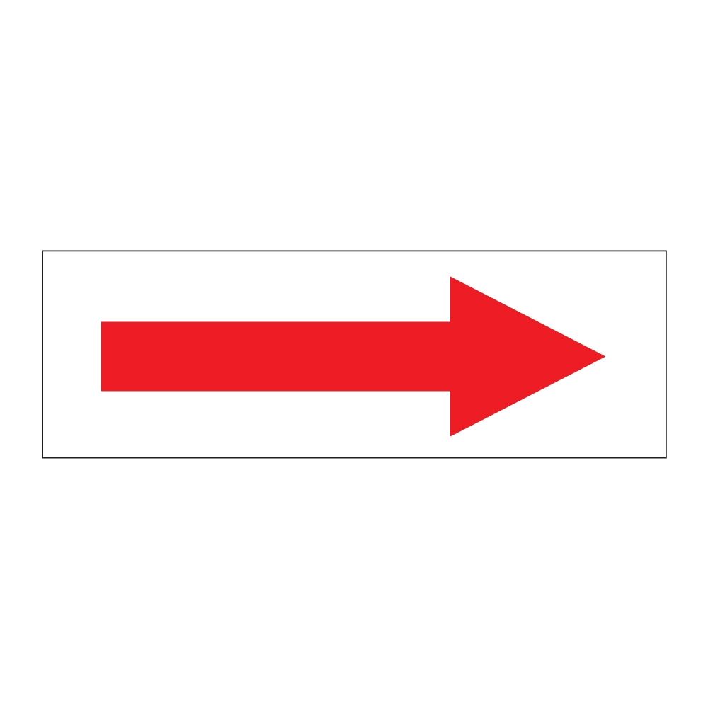 Red Arrow On White Sign - 300mm x 100mm