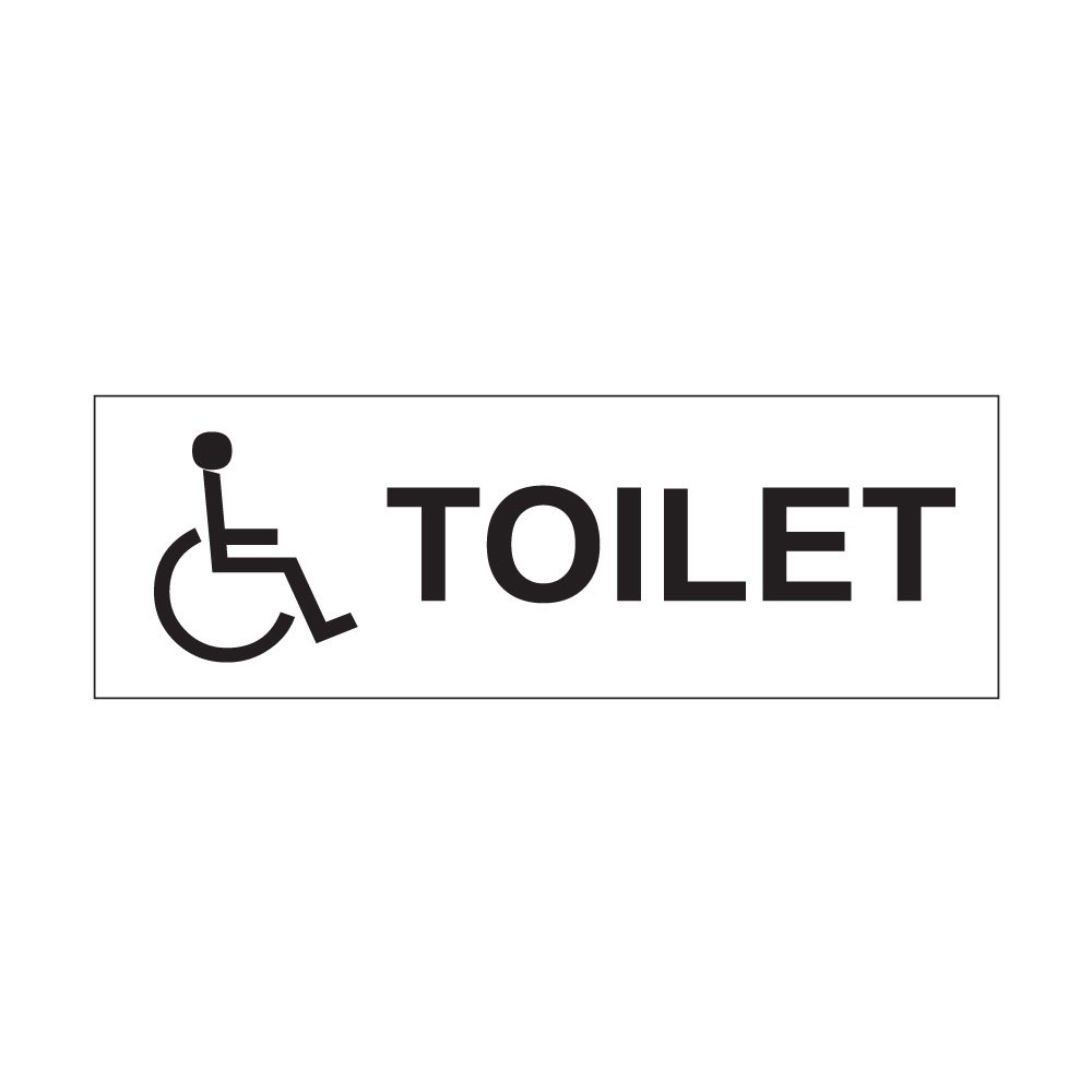 Disabled Toilets - 300mm x 100mm - 1mm Rigid Plastic Sign
