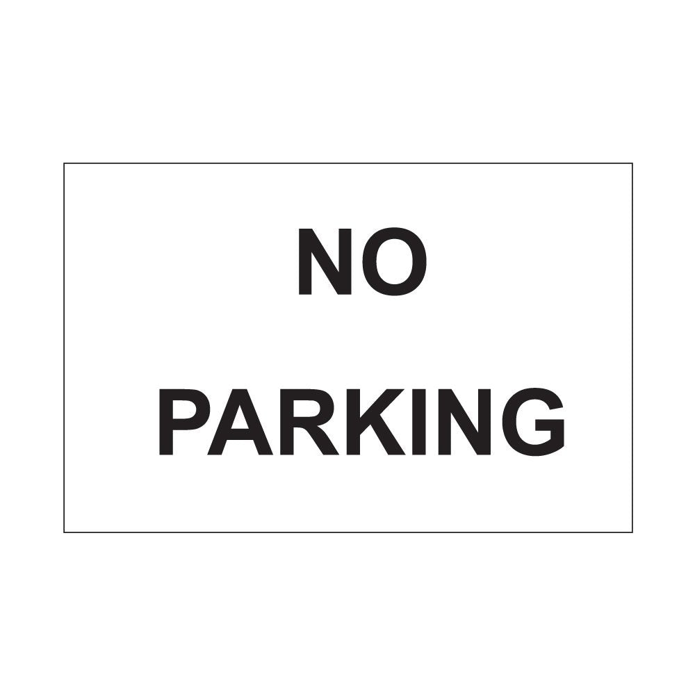 No Parking Sign - 300mm x 200mm - 1mm Rigid Plastic
