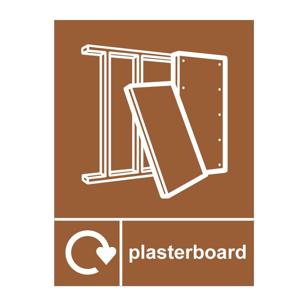 Plasterboard Only Sign - 600mm x 450mm - 1mm Rigid Plastic