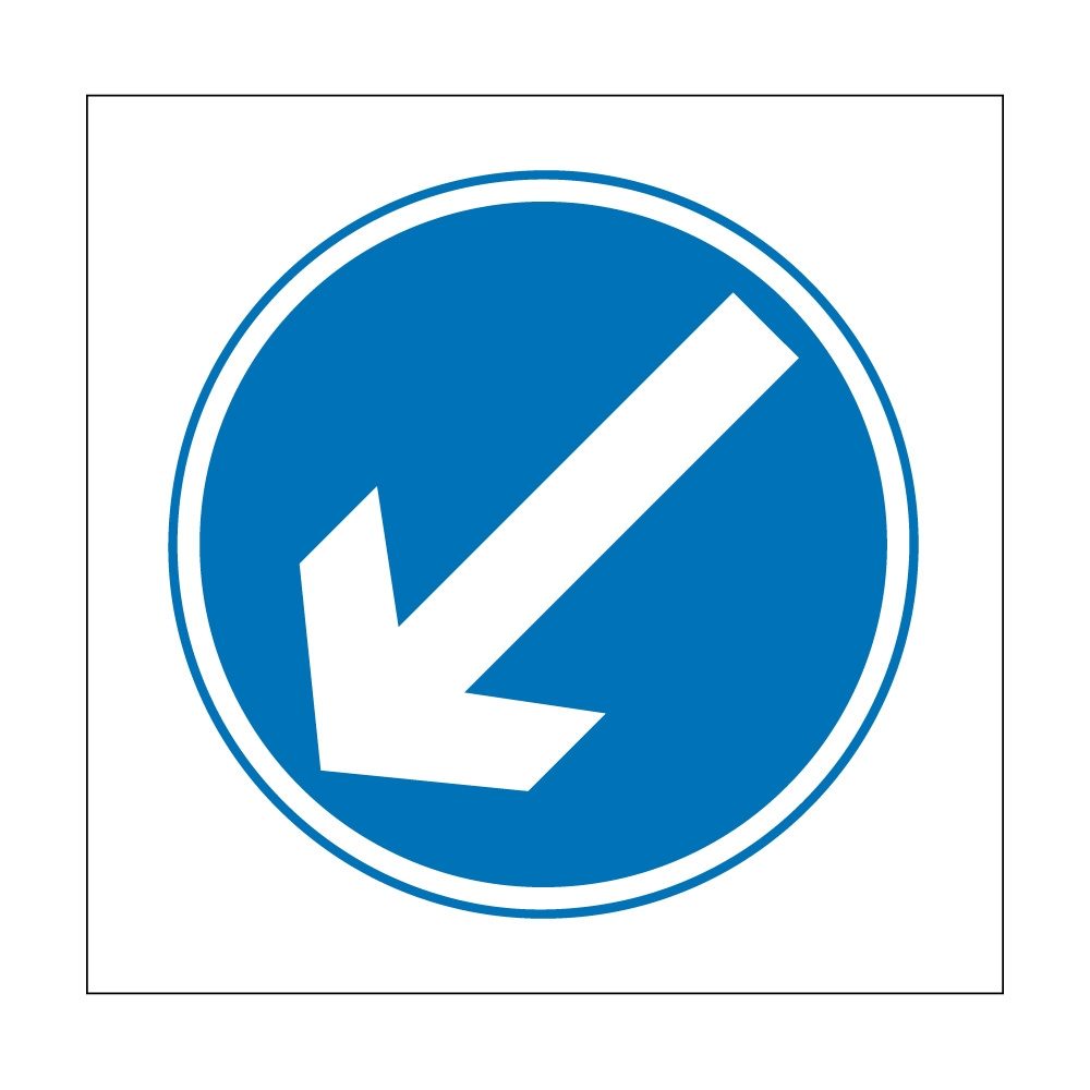 Keep Left Sign - 750mm x 750mm - Zintec Sign
