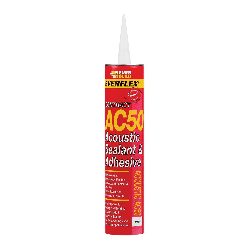 Everbuild AC50 Acoustic Sealant & Adhesive - White - 900ml