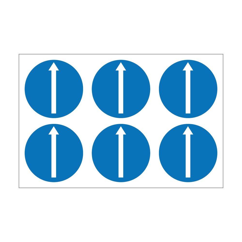 Arrow - 100mm Dia Self Adhesive Vinyl Sticker - Pack of 30