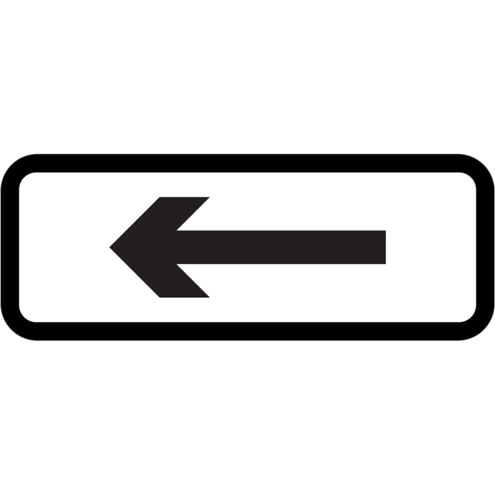 Arrow Supplementary Plate to suit 750mm - Black Plastic Sign