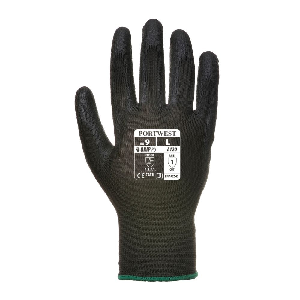 Scudo PU Palm Coated Glove - Black