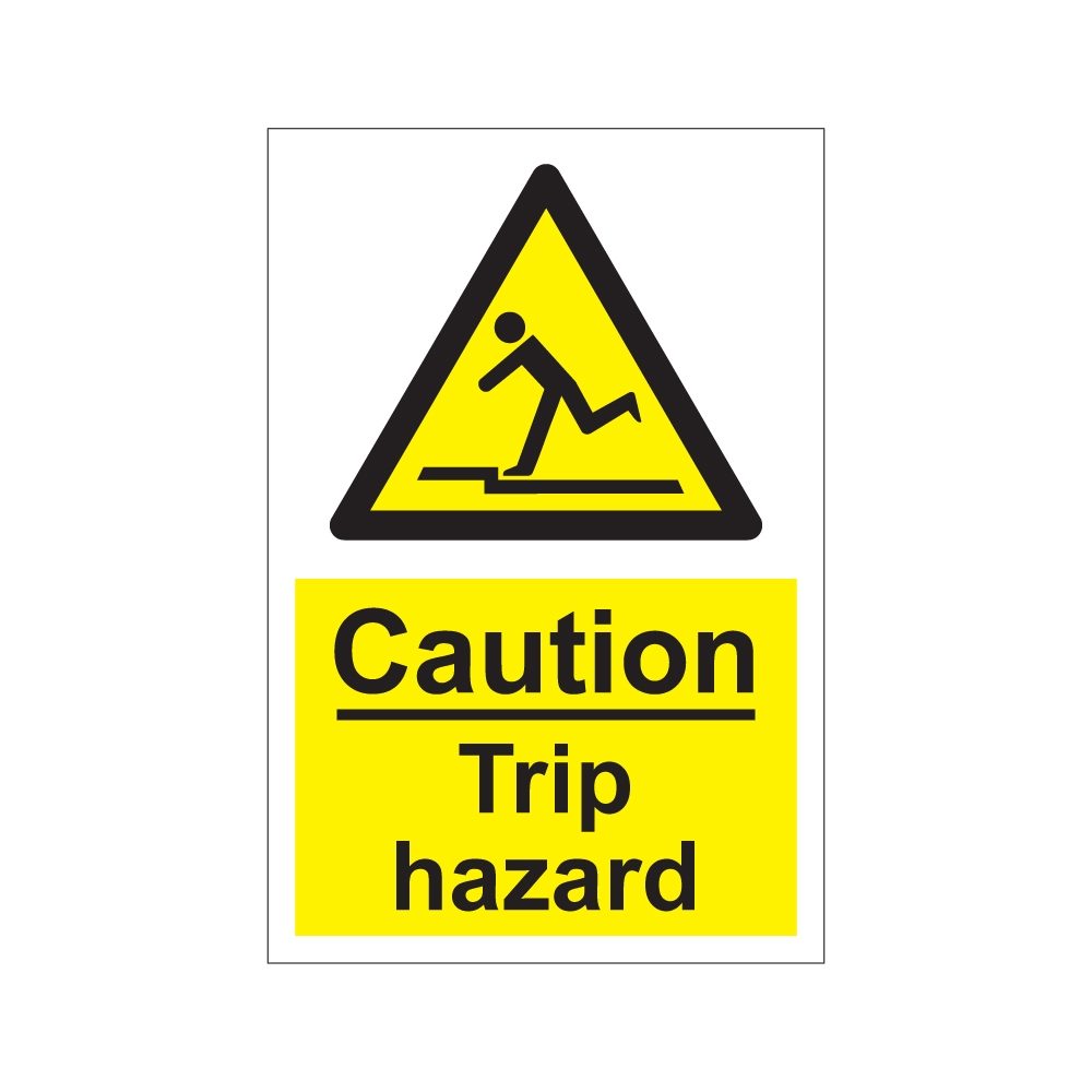 Caution Trip Hazard Sign - 200mm x 300mm - 1mm Rigid Plastic