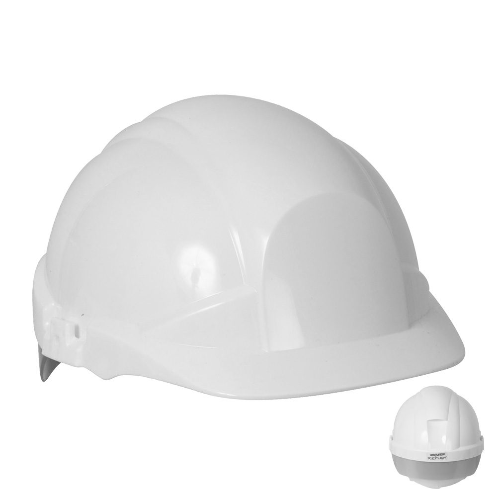 Centurion Reflex Safety Helmet with Silver Flash - White