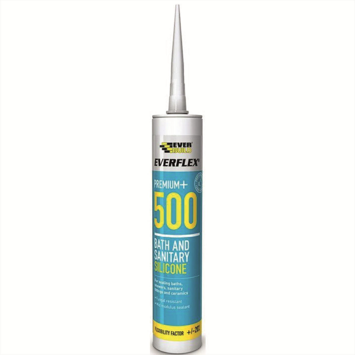 Everbuild Silicone 500 Bath & Sanitary Sealant - White - 300ml