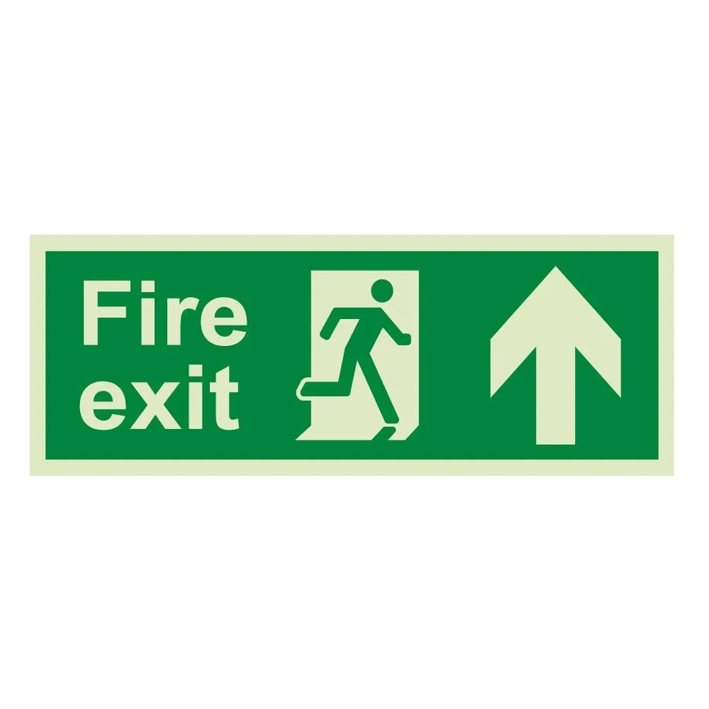Fire Exit Arrow Left Sign - 400mm x 150mm - Double Sided 1mm Rigid Plastic