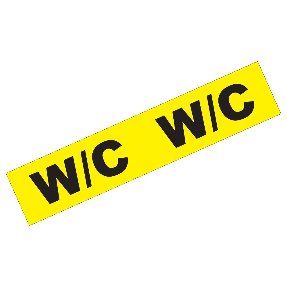 First Fix Marking Tape "W/C" - 48mm x 33m - Yellow
