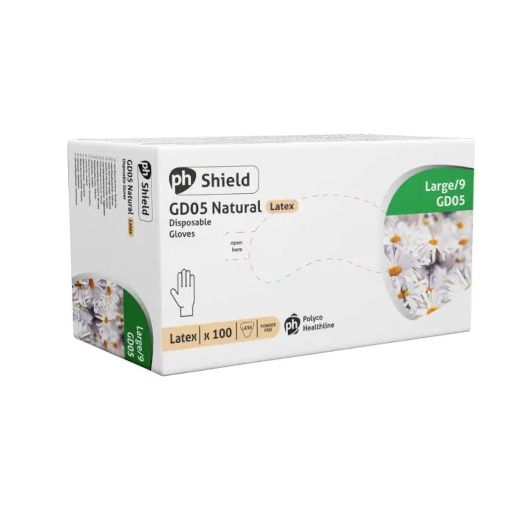 Latex Powder Free Disposable Gloves - Box of 100