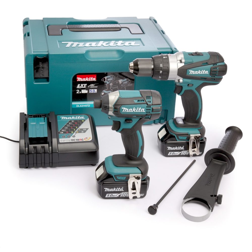 Makita DLX2145TJ Twinpack Combi Drill & Impact Driver (2 x 5.0Ah Batteries) - 18v