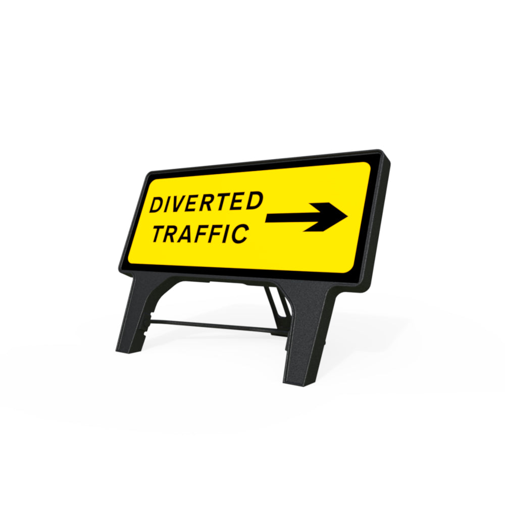 Melba Q-Sign - Diverted Traffic Right - 1050 x 450mm