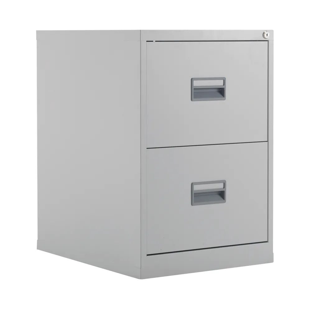 Filing Cabinet - 2 Drawer - Metal - Grey