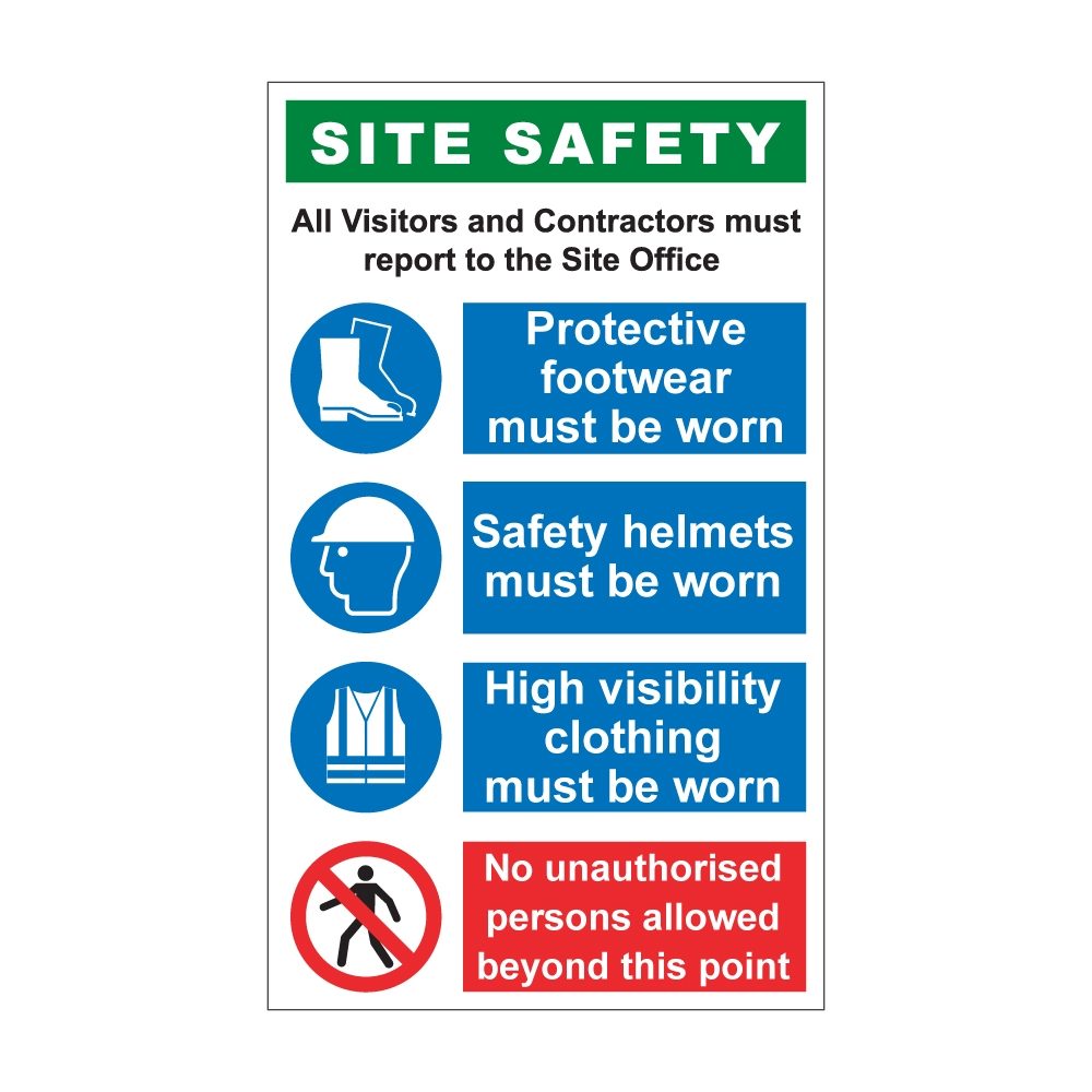 Multi Purpose Rigid Plasticose Site Safety Board - 600mm x 1000mm - 5mm Foamex