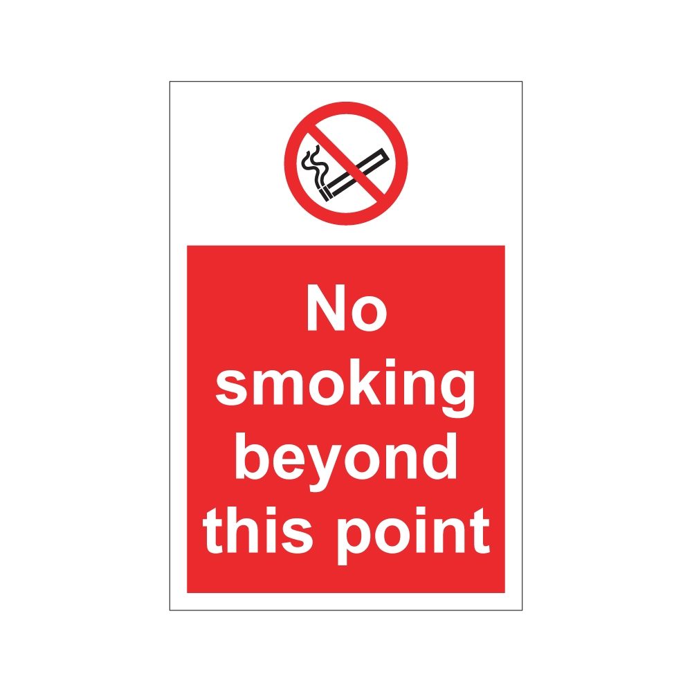 No Smoking Beyond This Point Sign - 200mm x 300mm - 1mm Rigid Plastic