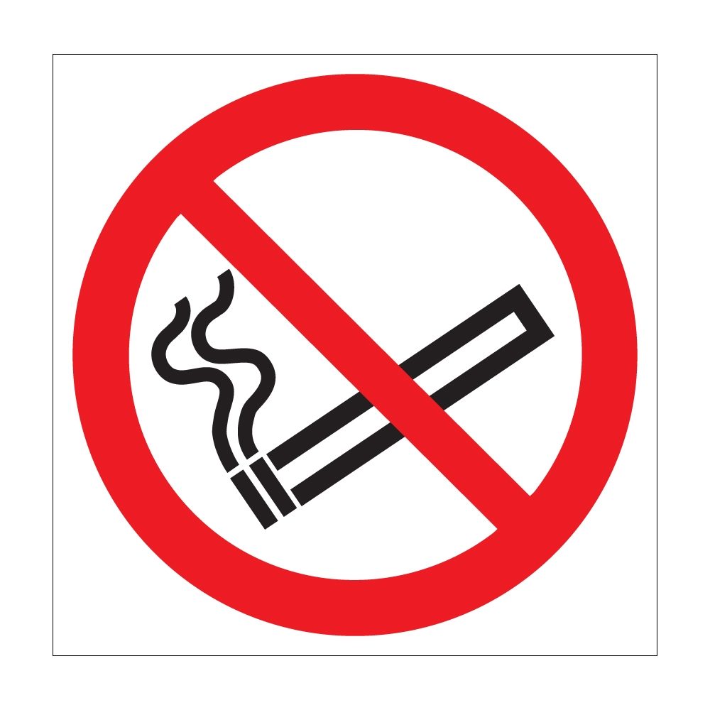 No Smoking Symbol 75mm x 75mm - Window Sticker