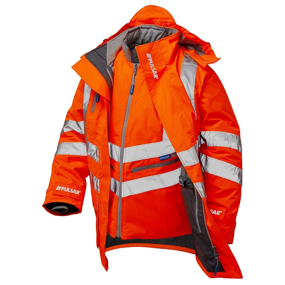 PR497 Pulsarail Hi Vis 7-in-1 Interactive Storm Coat