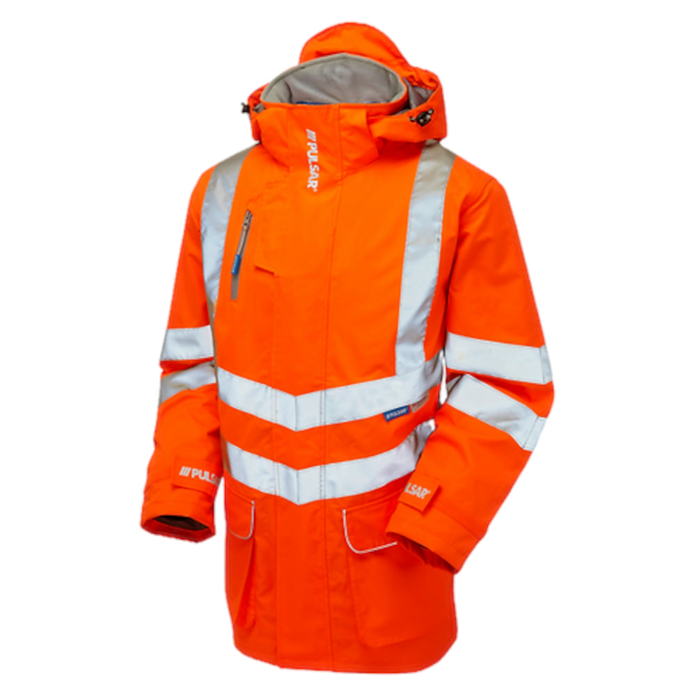 PR502 Pulsarail Spec Padded Hi Vis Storm Coat