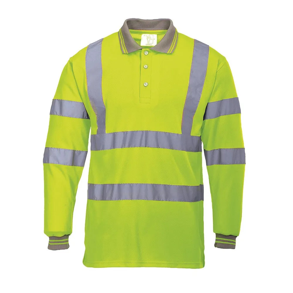 S277 Hi Vis Long Sleeve Polo Shirt