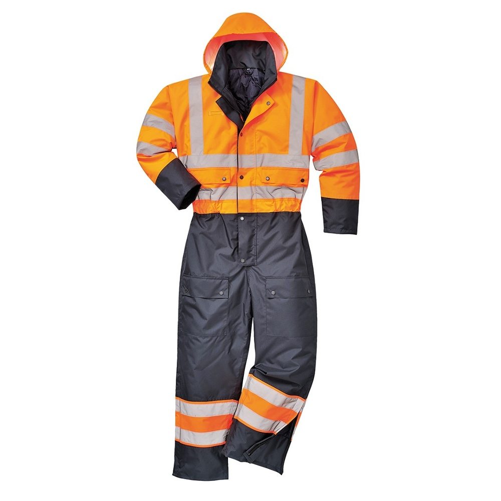S485 Hi Vis Contrast Lined Coverall