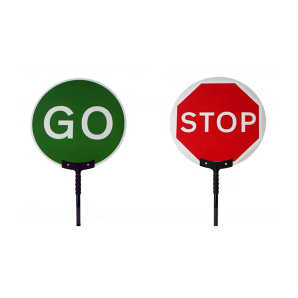 Stop/Go Sign (600mm) – Ultra Compact Folding Lollipop Sign with Storage / Transportation Bag