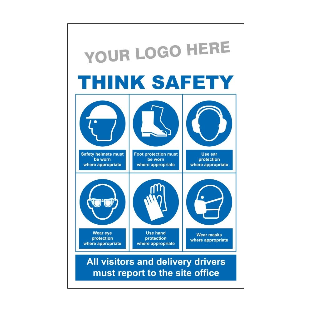Think Safety Your Logo 1000mm x 1500mm - 3mm Foamex