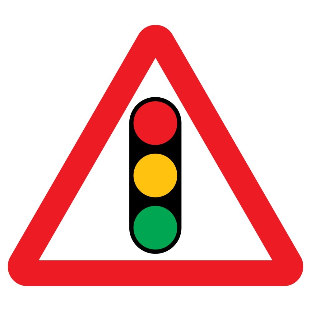 TSA (Traffic Light) Sign - 750mm Triangle - Zintec