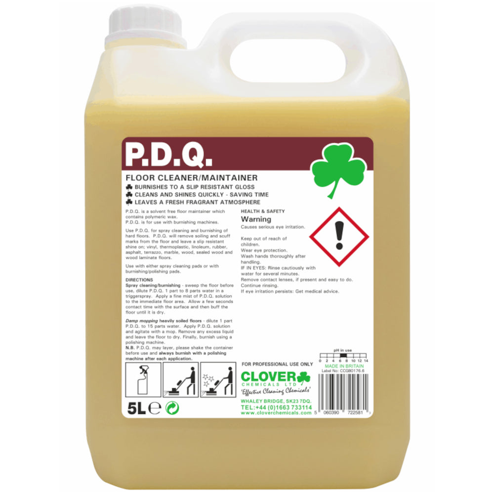 Clover P.D.Q Floor Cleaner/ Polish Maintainer - 5 Litre