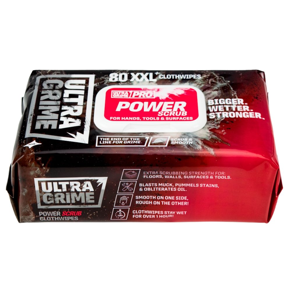 Uniwipe UltraGrime Power Scrub 2XL Wipes - Pack of 80