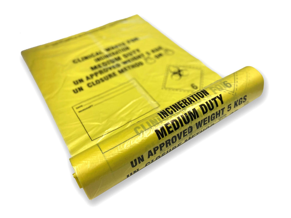 Clinical Waste Sacks - 80 Litre - Yellow - Box 200