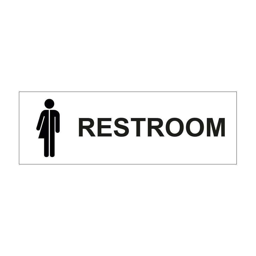 Gender Neutral Restroom Sign - 300mm x 100mm - 1mm PVC