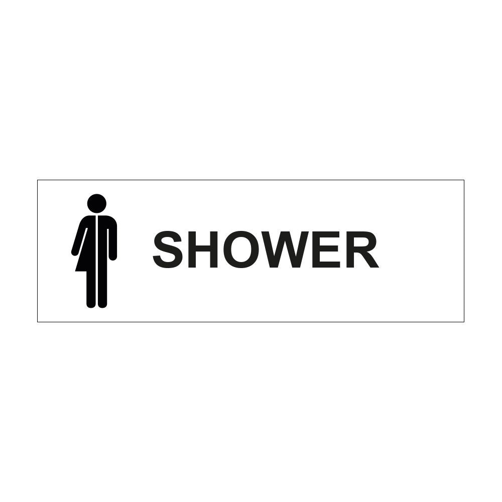 Gender Neutral Shower Sign - 300mm x 100mm - 1mm PVC