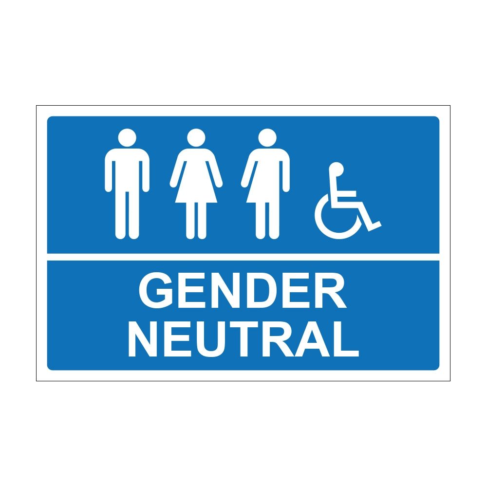 Gender Neutral Sign - 300mm x 100mm - 1mm PVC