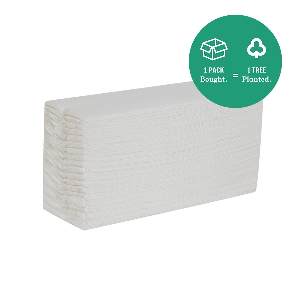 Serious Tissues - C-Fold Hand Towels - White - 1 Ply- Pack of 2,880