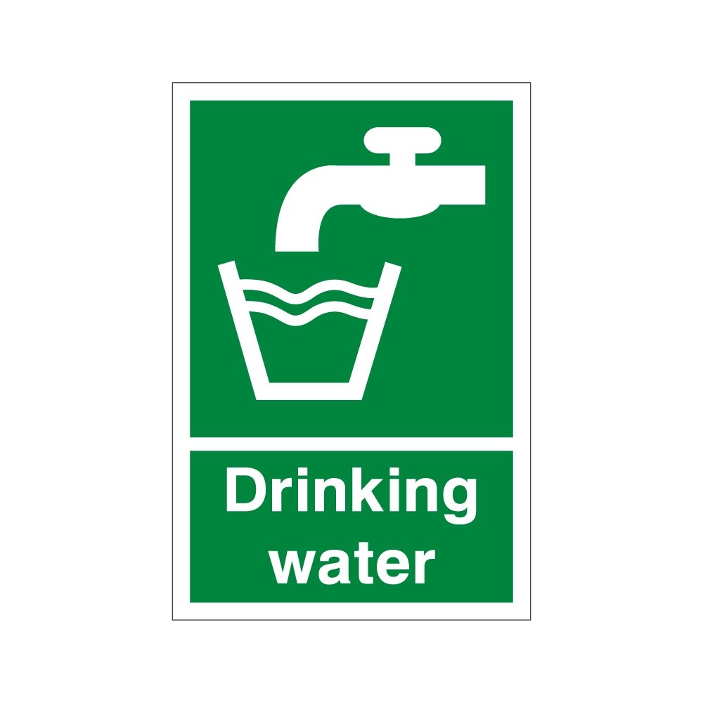 Drinking Water Sign - 200mm x 300mm - 1mm Rigid Plastic – TSE Supply