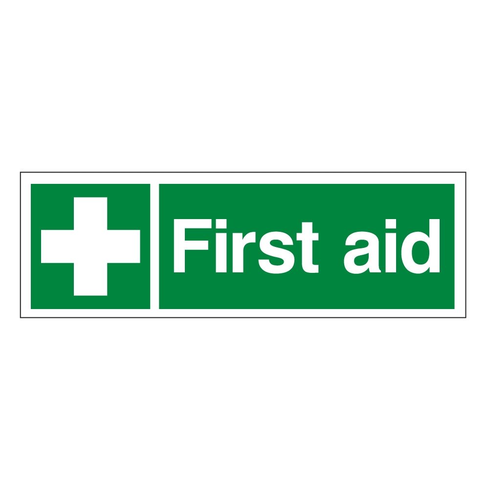 First Aid Sign - 300mm x 100mm - 1mm Rigid Plastic Sign