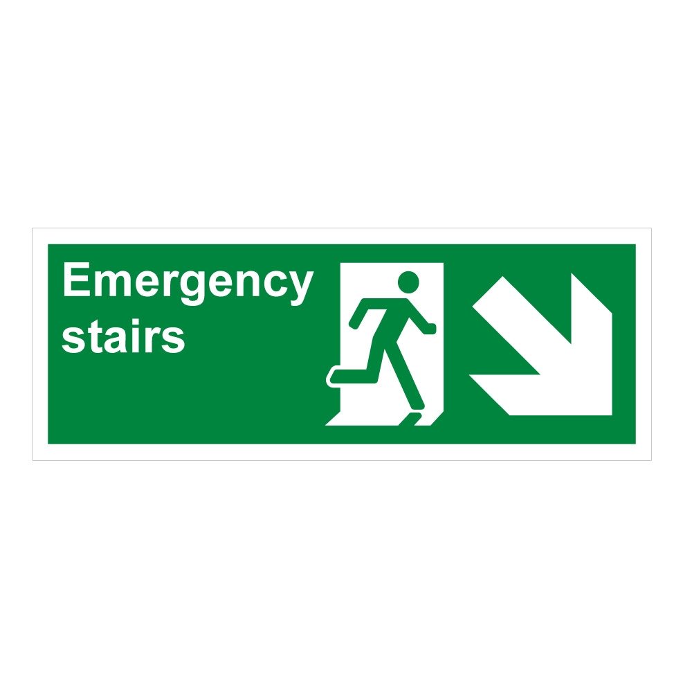 Emergency Stairs Sign - 400mm x 150mm