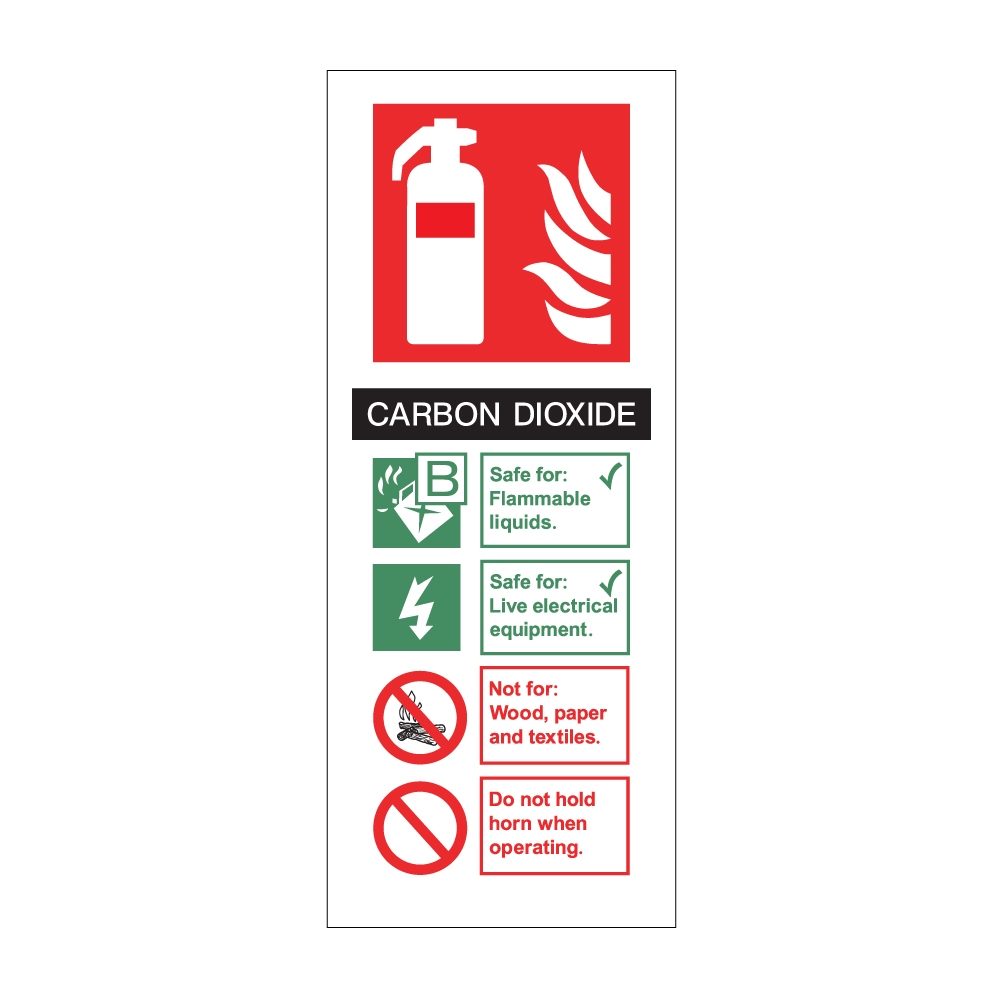 CO2 Fire Extinguisher Sign - 82mm x 202mm