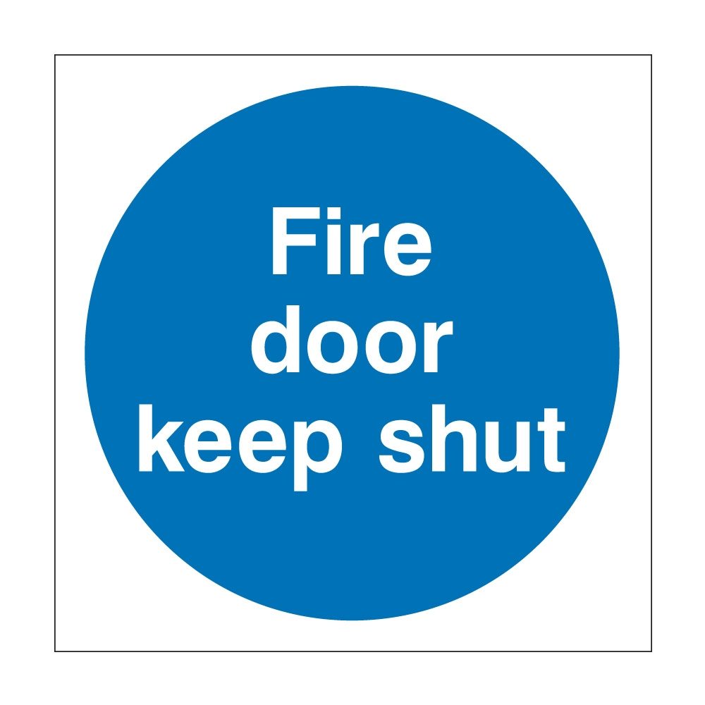 Fire Door Keep Shut Sign - 100mm x 100mm