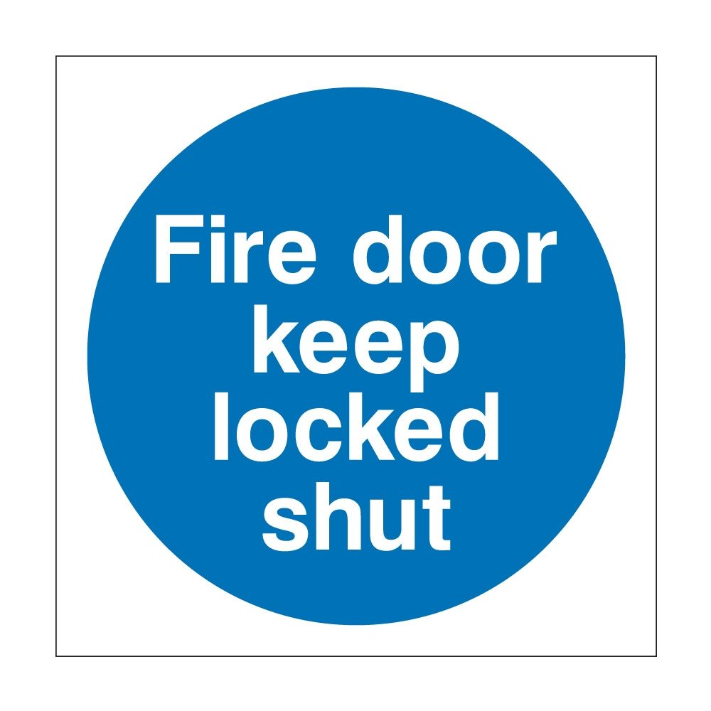 Fire Door Keep Locked Shut Sign - 100mm x 100mm