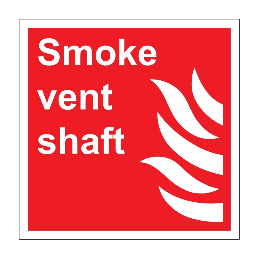 Smoke Vent Sign - 200mm x 200mm - 1mm PVC