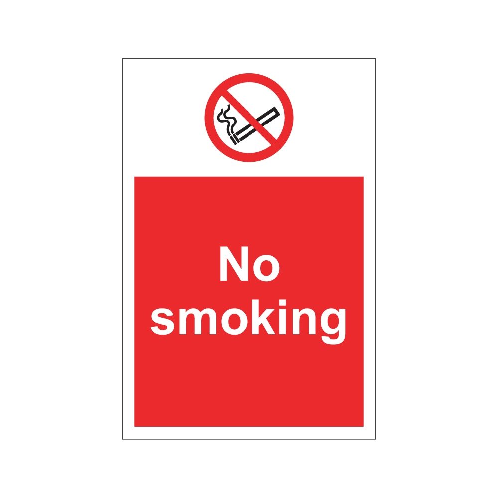 No Smoking Sign - 200mm x 300mm - 1mm Pvc - 4S167Rp