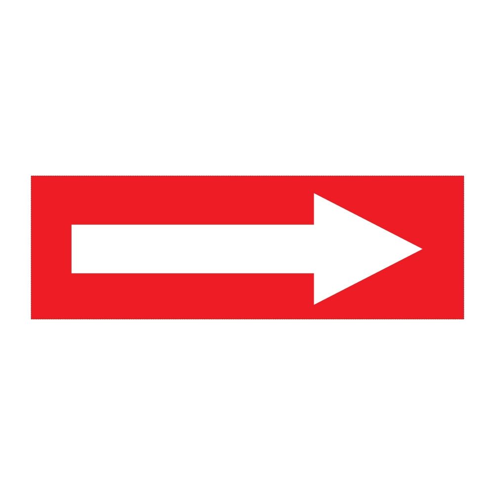 White Arrow On Red (Self Adhesive) Sign - 300mm x 100mm - Self Adhesive Vinyl